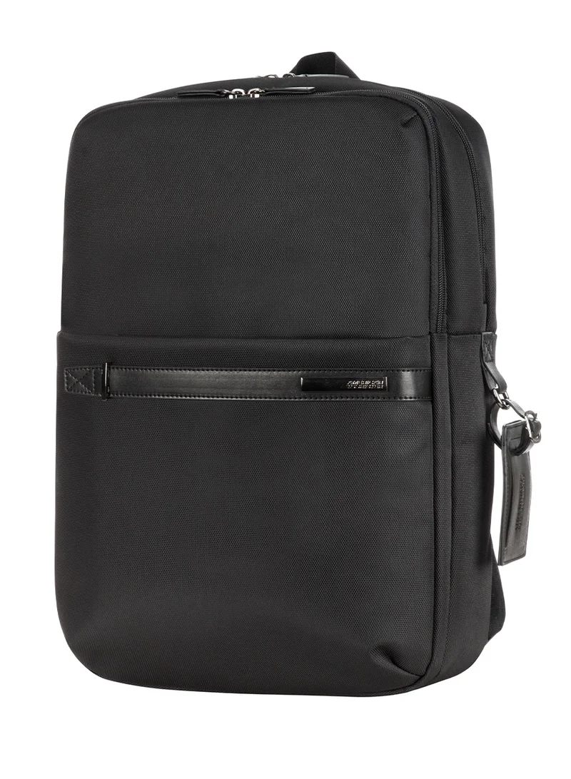 AMERICAN TOURISTER Nobleton Backpack, 100% Polyester, Black|Smart Sleeve|Antimicrobial Lining|Laptop & Tablet Compartment|Adjustable Strap - 1 Year International Warranty